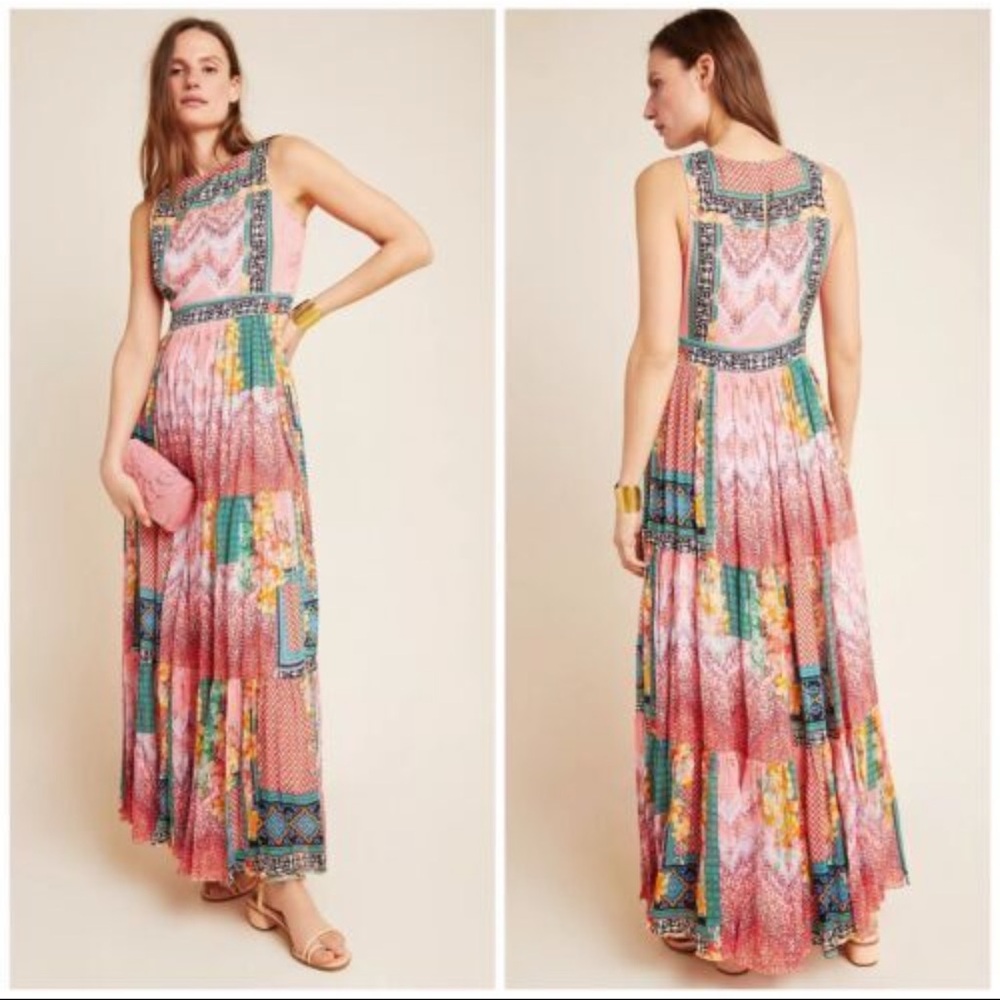 Anthropologie Multicolor Bohemian Maxi Dress